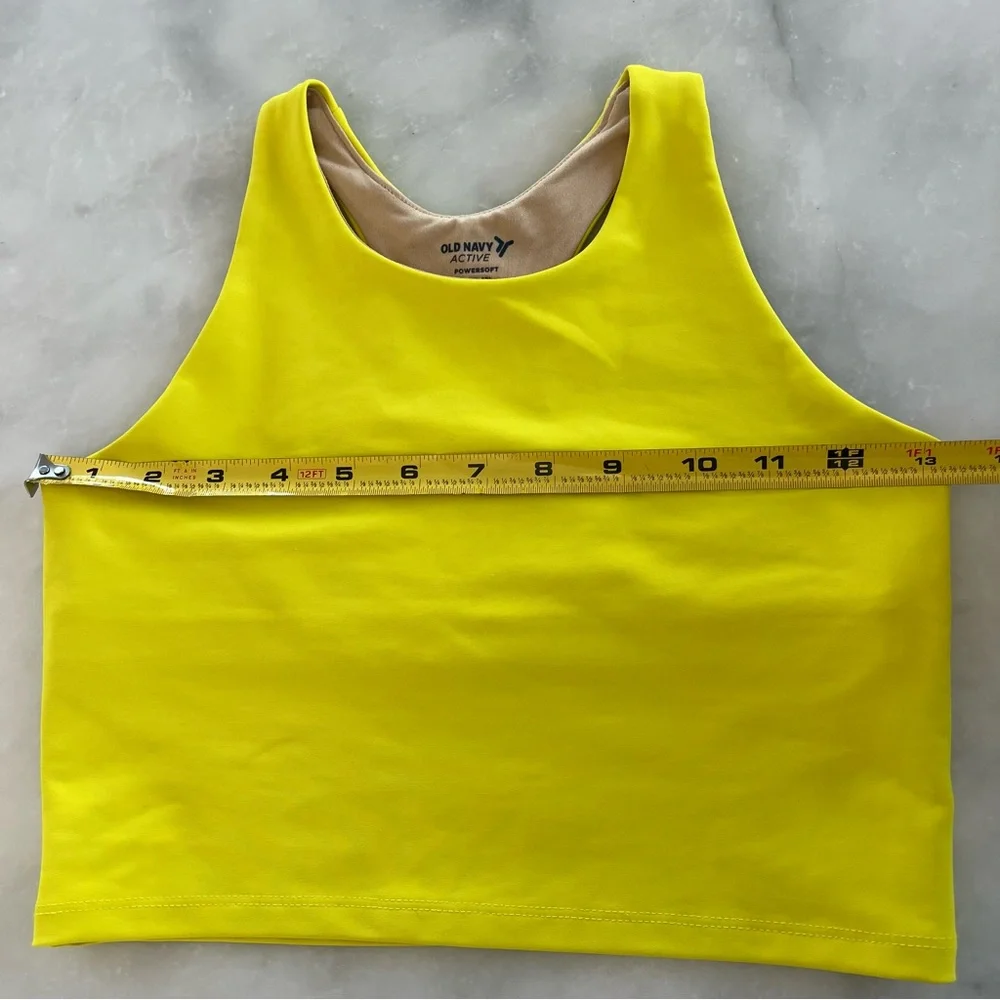 Old Navy Active Go Dry crop tank top. Neon yellow. L 10-12.